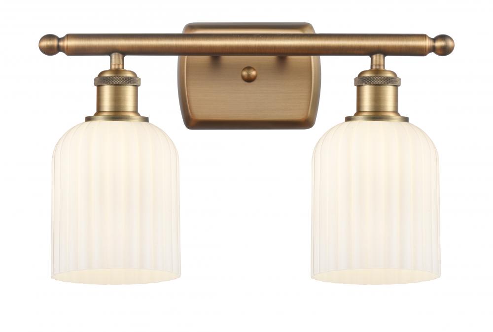 Bridal Veil - 2 Light - 15 inch - Brushed Brass - Bath Vanity Light