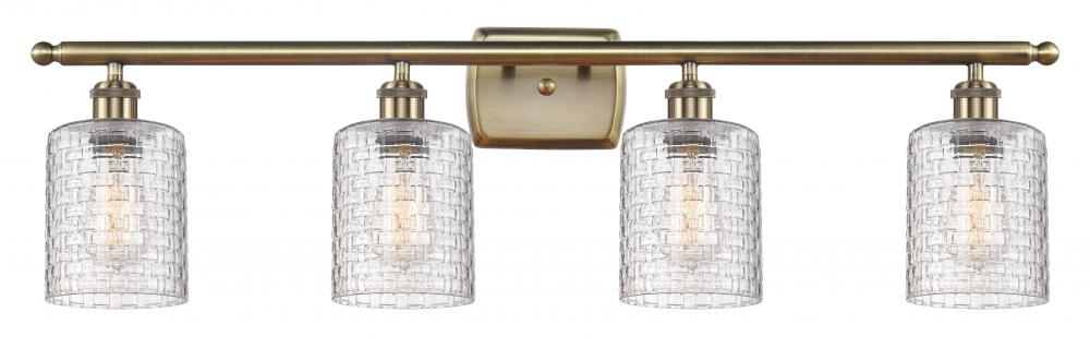 Cobbleskill - 4 Light - 35 inch - Antique Brass - Bath Vanity Light