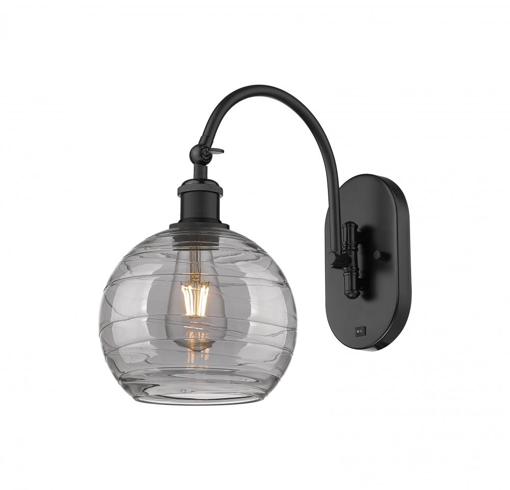 Athens Deco Swirl - 1 Light - 8 inch - Matte Black - Sconce