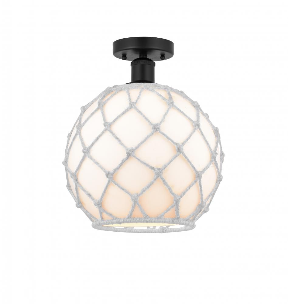 Farmhouse Rope - 1 Light - 10 inch - Matte Black - Semi-Flush Mount