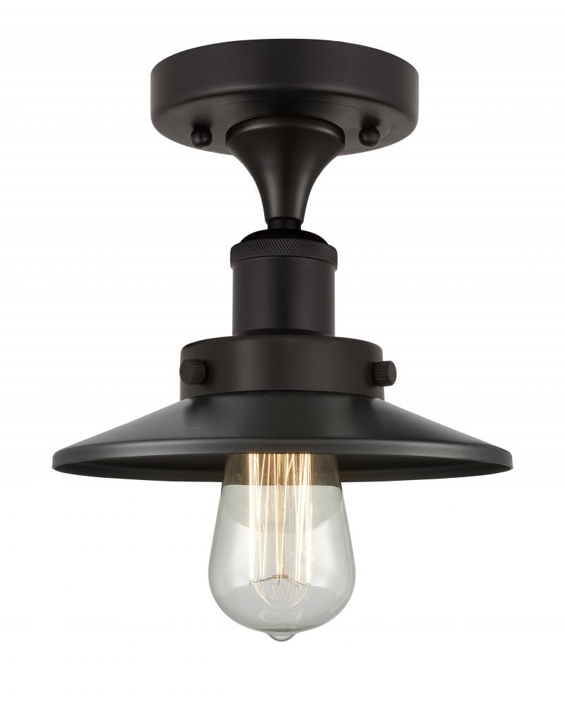 Railroad - 1 Light - 8 inch - Oil Rubbed Bronze - Semi-Flush Mount