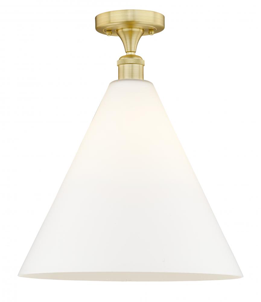 Berkshire - 1 Light - 16 inch - Satin Gold - Semi-Flush Mount