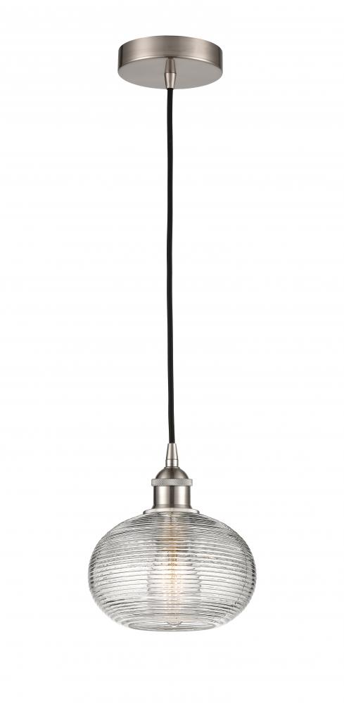 Ithaca - 1 Light - 8 inch - Brushed Satin Nickel - Cord hung - Mini Pendant