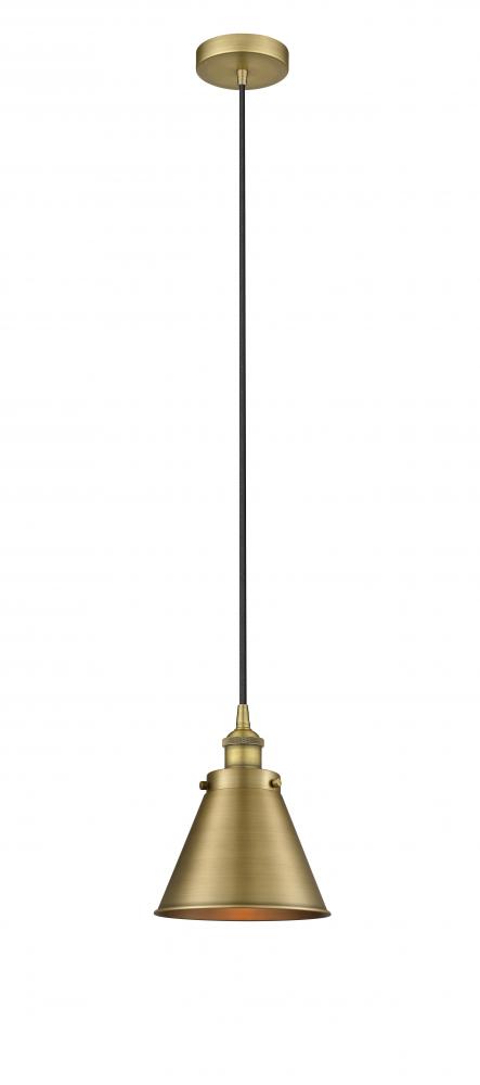 Appalachian - 1 Light - 8 inch - Brushed Brass - Mini Pendant