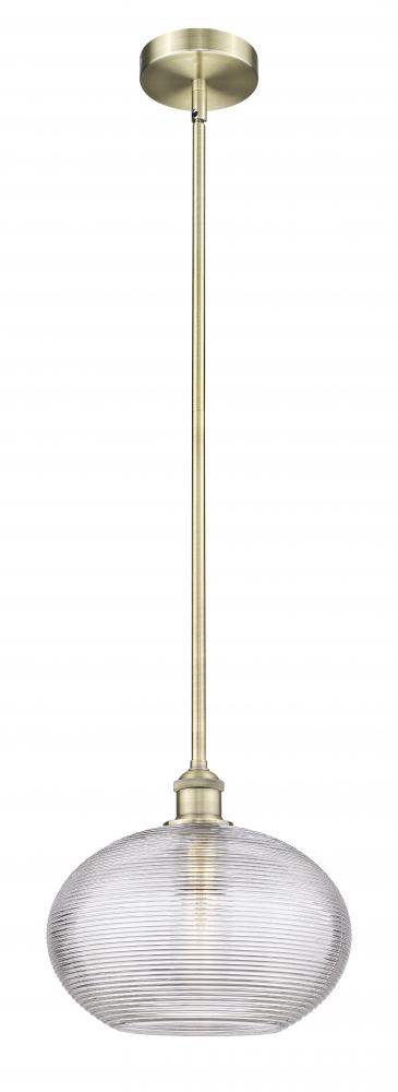 Ithaca - 1 Light - 12 inch - Antique Brass - Cord hung - Mini Pendant