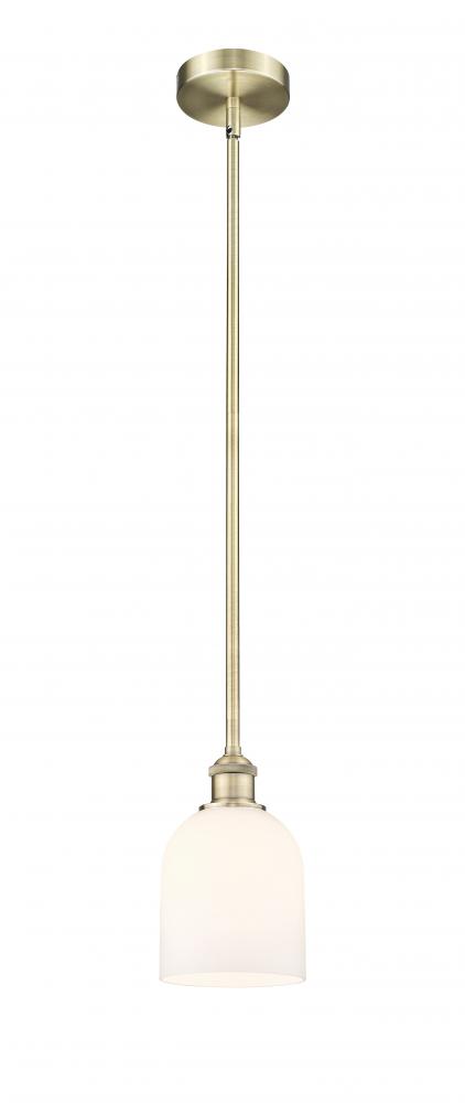 Bella - 1 Light - 6 inch - Antique Brass - Cord hung - Mini Pendant