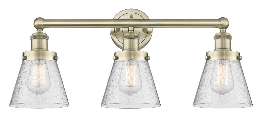 Cone - 3 Light - 24 inch - Antique Brass - Bath Vanity Light