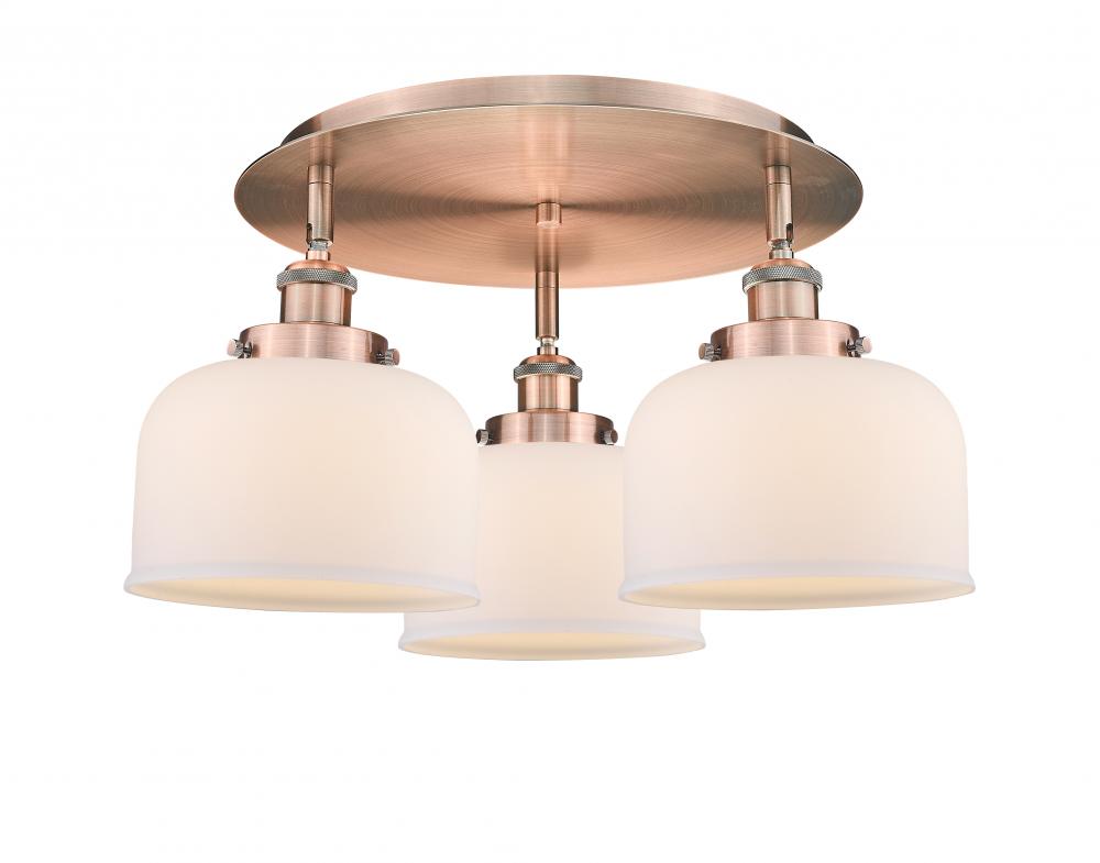 Cone - 3 Light - 20 inch - Antique Copper - Flush Mount