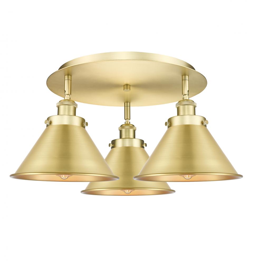 Ballston Urban - 3 Light - 20 inch - Satin Gold - Flush Mount