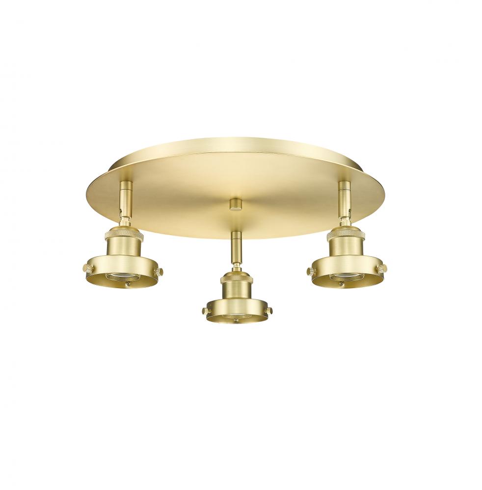 Ballston Urban - 3 Light - 15 inch - Satin Gold - Flush Mount