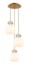 Innovations Lighting 113-410-1PS-BB-G410-8WH - Newton Sphere - 3 Light - 16 inch - Brushed Brass - Cord hung - Multi Pendant