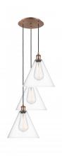 Innovations Lighting 113B-3P-AC-GBC-122 - Berkshire - 3 Light - 19 inch - Antique Copper - Cord Hung - Multi Pendant