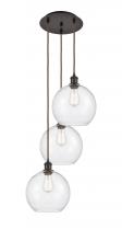 Innovations Lighting 113B-3P-OB-G124-10 - Athens - 3 Light - 17 inch - Oil Rubbed Bronze - Cord Hung - Multi Pendant