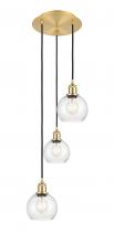 Innovations Lighting 113B-3P-SG-G124-6 - Athens - 3 Light - 12 inch - Satin Gold - Cord Hung - Multi Pendant