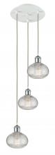 Innovations Lighting 113B-3P-WPC-G555-6CL - Ithaca - 3 Light - 13 inch - White Polished Chrome - Cord Hung - Multi Pendant