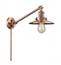 Innovations Lighting 237-AC-M3-AC - Railroad - 1 Light - 8 inch - Antique Copper - Swing Arm