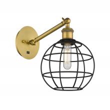 Innovations Lighting 317-1W-BB-CE-8-BK - Lake Placid - 1 Light - 8 inch - Brushed Brass - Sconce