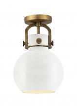 Innovations Lighting 410-1F-BB-M410-8W - Newton Sphere - 1 Light - 8 inch - Brushed Brass - Flush Mount