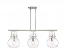 Innovations Lighting 411-3I-SN-G410-10CL - Newton Sphere - 3 Light - 42 inch - Satin Nickel - Island Light