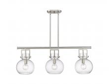 Innovations Lighting 411-3I-SN-G410-10SDY - Newton Sphere - 3 Light - 42 inch - Satin Nickel - Island Light