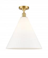 Innovations Lighting 516-1C-SG-GBC-161 - Berkshire - 1 Light - 16 inch - Satin Gold - Semi-Flush Mount