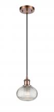 Innovations Lighting 516-1P-AC-G555-6CL - Ithaca - 1 Light - 6 inch - Antique Copper - Cord hung - Mini Pendant