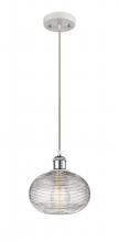 Innovations Lighting 516-1P-WPC-G555-8CL - Ithaca - 1 Light - 8 inch - White Polished Chrome - Cord hung - Mini Pendant