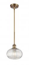Innovations Lighting 516-1S-BB-G555-8CL - Ithaca - 1 Light - 8 inch - Brushed Brass - Mini Pendant