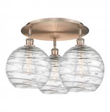 Innovations Lighting 516-3C-AC-G1213-10 - Athens Deco Swirl - 3 Light - 22 inch - Antique Copper - Flush Mount