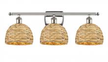 Innovations Lighting 516-3W-PN-RBD-8-NAT - Woven Rattan - 3 Light - 28 inch - Polished Nickel - Bath Vanity Light