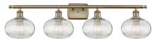 Innovations Lighting 516-4W-AB-G555-8CL - Ithaca - 4 Light - 38 inch - Antique Brass - Bath Vanity Light