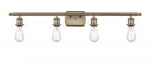 Innovations Lighting 516-4W-AB - Bare Bulb - 4 Light - 36 inch - Antique Brass - Bath Vanity Light