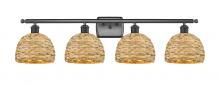 Innovations Lighting 516-4W-OB-RBD-8-NAT - Woven Rattan - 4 Light - 38 inch - Oil Rubbed Bronze - Bath Vanity Light