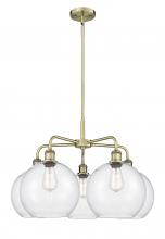 Innovations Lighting 516-5CR-AB-G124-10 - Athens - 5 Light - 28 inch - Antique Brass - Chandelier