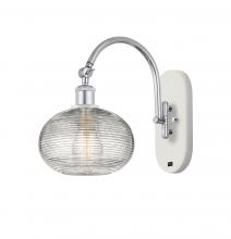 Innovations Lighting 518-1W-WPC-G555-8CL - Ithaca - 1 Light - 8 inch - White Polished Chrome - Sconce