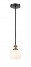 Innovations Lighting 616-1P-BAB-G1217-6WV - White Venetian - 1 Light - 6 inch - Black Antique Brass - Cord Hung - Mini Pendant