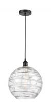 Innovations Lighting 616-1P-BK-G1213-12 - Athens Deco Swirl - 1 Light - 12 inch - Matte Black - Cord hung - Mini Pendant