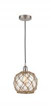 Innovations Lighting 616-1P-SN-G122-8RB - Farmhouse Rope - 1 Light - 8 inch - Brushed Satin Nickel - Cord hung - Mini Pendant