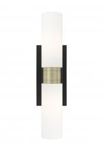 Innovations Lighting 617-2W-BAB-G617-8WH - Boreas - 2 Light - 18 inch - Black Antique Brass - Bath Vanity Light