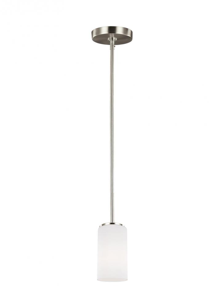 Alturas contemporary 1-light indoor dimmable ceiling hanging single pendant light in brushed nickel