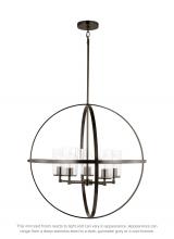 Generation Lighting 3124675-778 - Alturas indoor dimmable 5-light single tier chandelier in pewter bronze finish with spherical steel