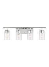 Generation Lighting 41173-05 - Oslo dimmable 4-light wall bath sconce in a chrome finish with clear seeded glass shade