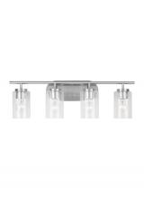 Generation Lighting 41173-962 - Oslo dimmable 3-light wall bath sconce in a brushed nickel finish with clear seeded glass shade