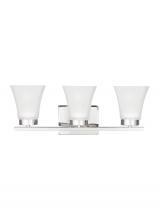 Generation Lighting 4411603EN3-05 - Bayfield contemporary 3-light LED indoor dimmable bath vanity wall sconce in chrome silver finish wi