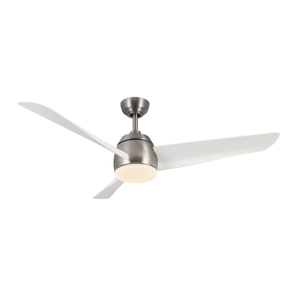 Thalia 54-in Brushed Nickel/Matte White LED Ceiling Fan
