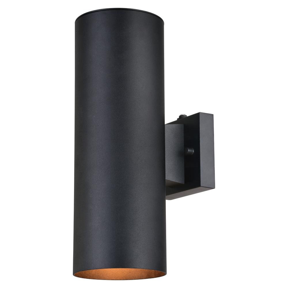 Chiasso 2 Light 14.25-in.H Dusk to Dawn Outdoor Wall Light Textured Black