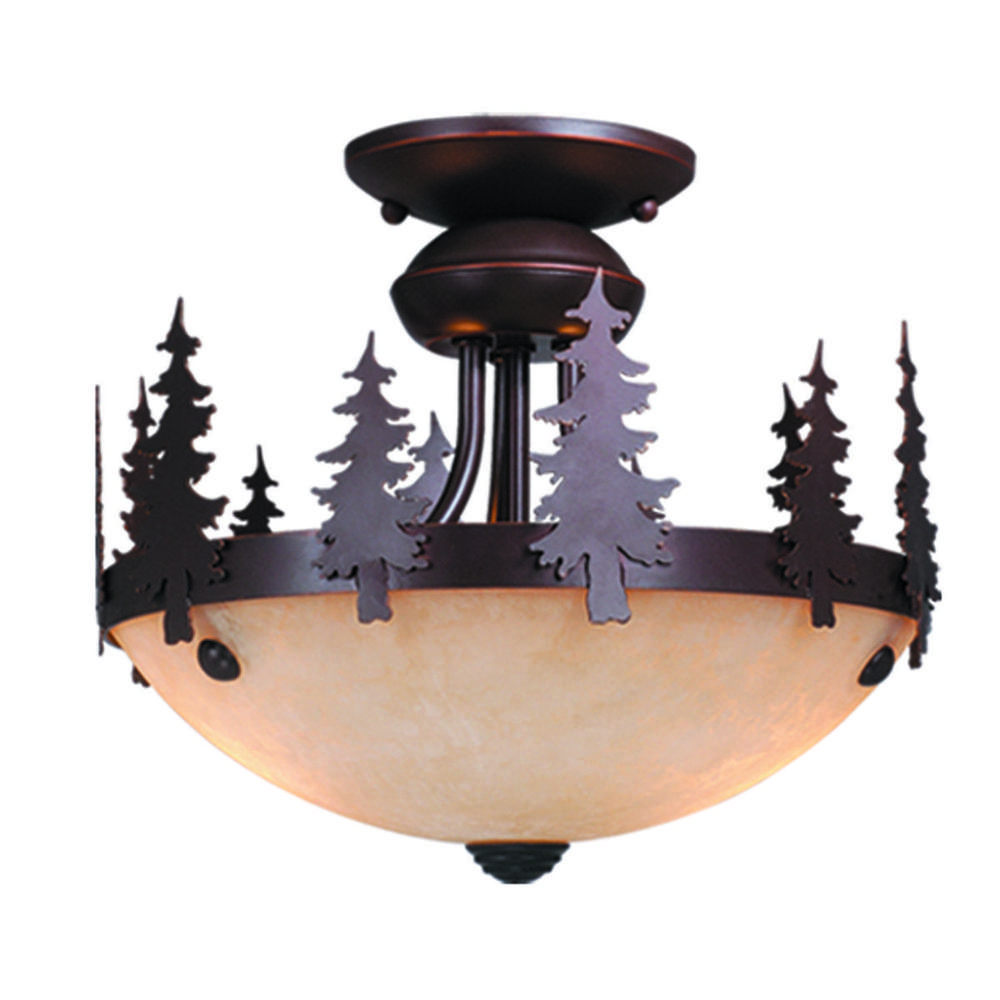 Yosemite 2L LED Tree Fan Light Kit or Semi Flush Ceiling Light (Dual Mount) Burnished Bronze