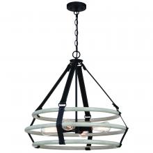 Vaxcel International P0371 - Taylor 24-in. 4 Light Pendant Textured Black and Ash Gray