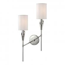 Hudson Valley 1312L-PN - 2 LIGHT LEFT WALL SCONCE