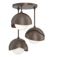 Hubbardton Forge 121374-SKT-05-05-GG0711 - Brooklyn 3-Light Double Shade Semi-Flush